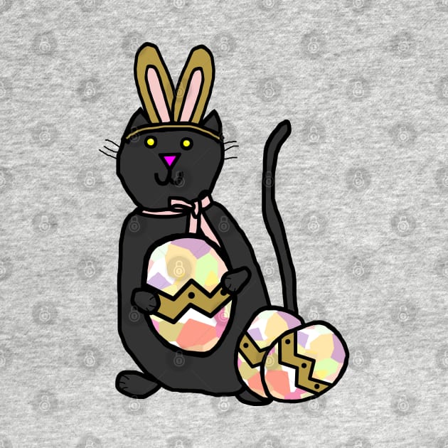 Funny Easter Bunny Ears Cat by ellenhenryart